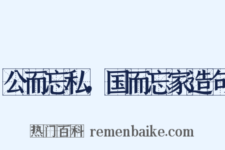 公而忘私，国而忘家造句是什么意思的图片